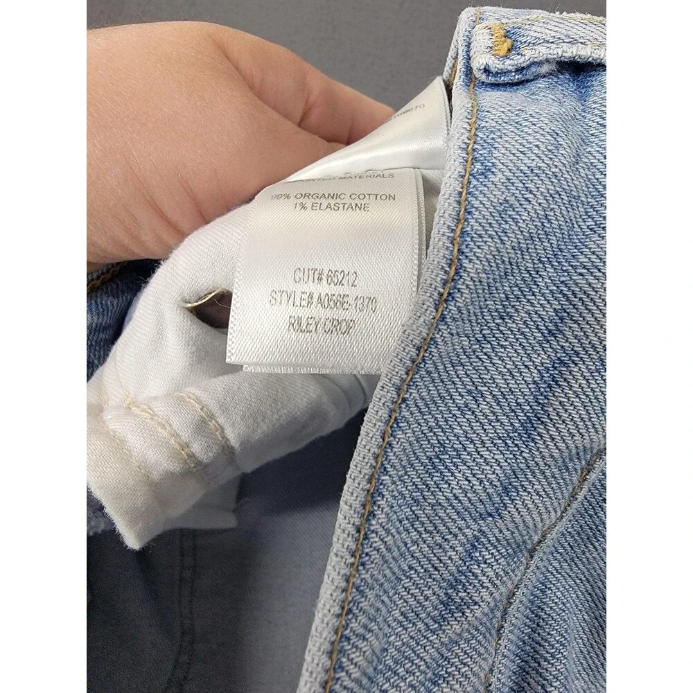 AGOLDE Jeans Womens 25 Light Wash Riley Crop High Rise Straight Leg Button Fly‎